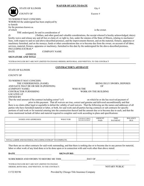 chicago title and trust lien waiver form Kindle Editon